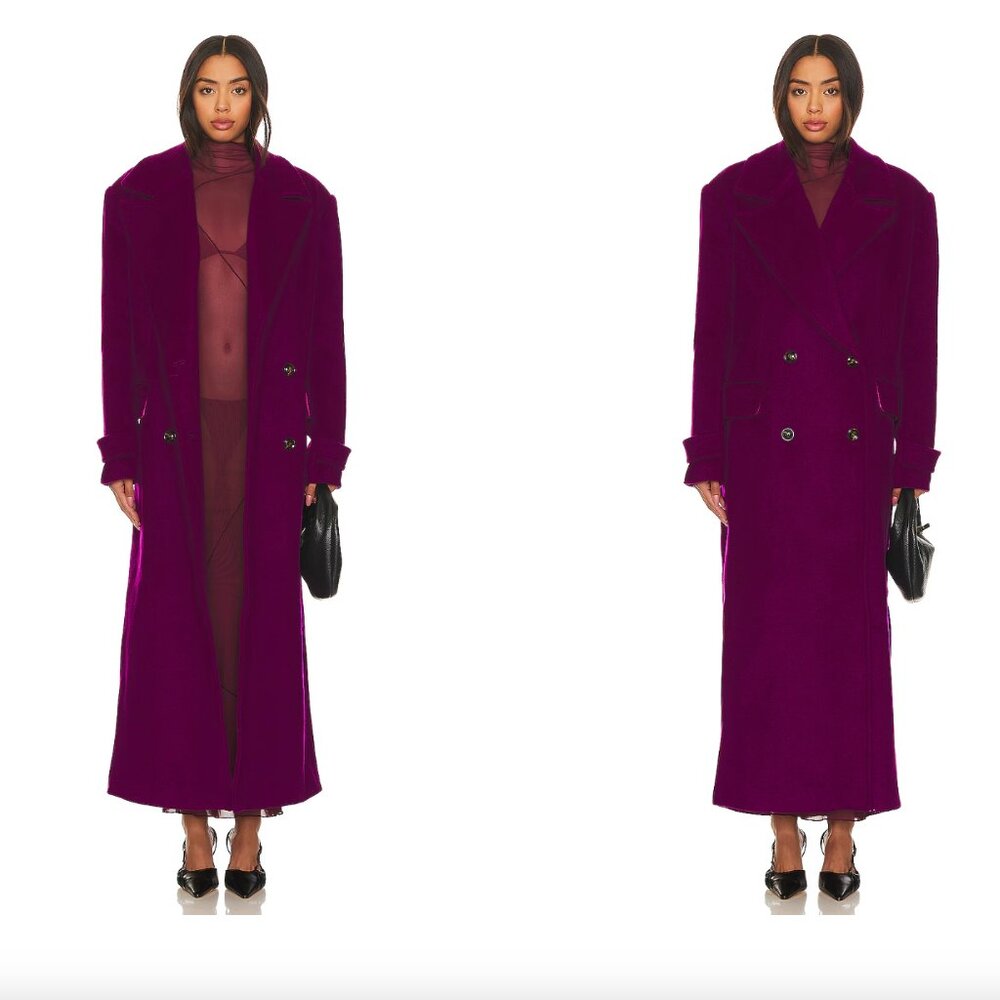 Camila Coelho - Violet Double Breasted Coat SIZE S
